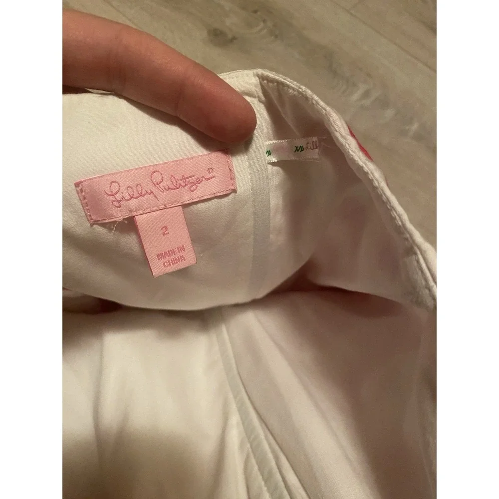 Lilly Pulitzer Maybell Dress Azalea Pink Stripe Size 2 Strapless Peplum Ruffle - Picture 8 of 14